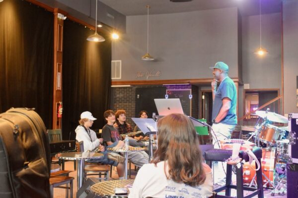 Music Moves President Reginald James teaches Soul Band Camp 2025.